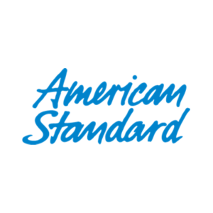 Logo of american standard in blue script font.