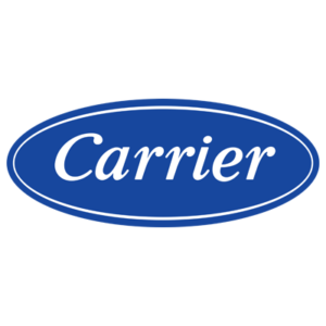 Company logo for carrier, featuring white text on a blue oval background.
